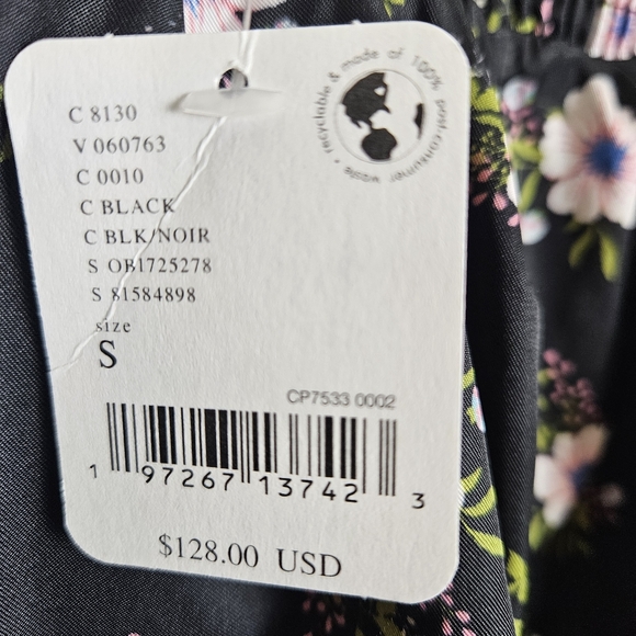 NWT FREE PEOPLE In A Bubble Black Floral Mini Dress Size S - Picture 9 of 12